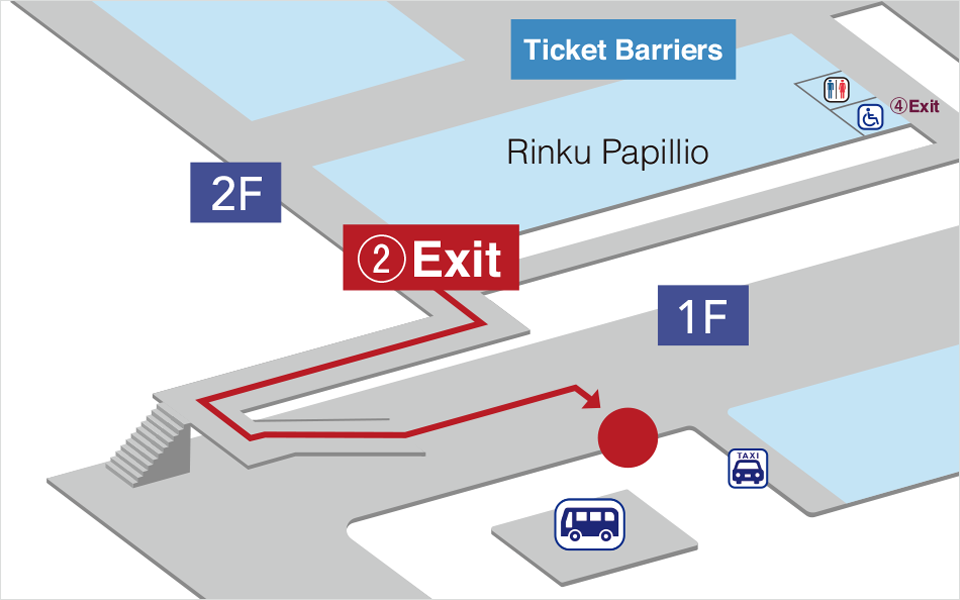 Hotel Shuttle Pick Up Point at Rinku Town Station